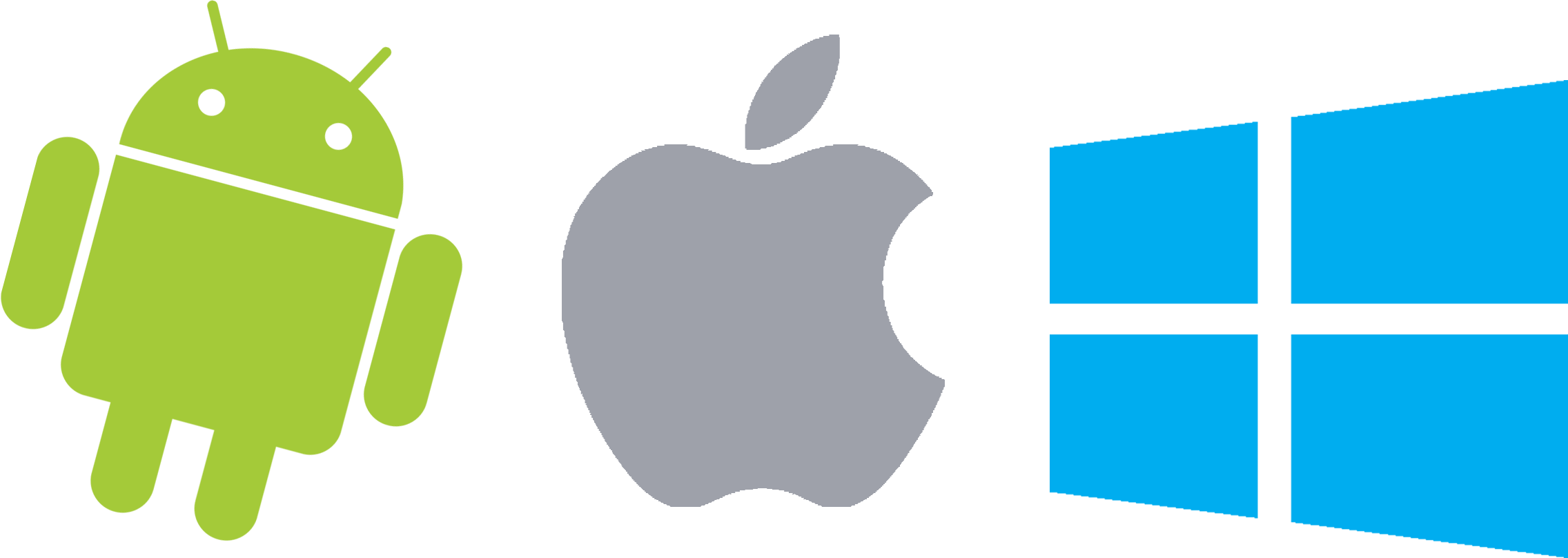 Android, Apple, Windows logó